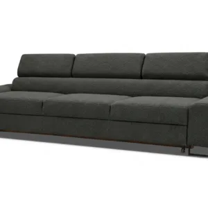 Kanapa sofa rozkładana f spania reg zagłówek Boucla czarny Savio Family - szary