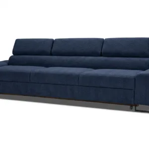 Kanapa sofa rozkładana f spania reg zagłówek Boucla czarny Savio Family - granatowy
