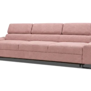 Kanapa sofa rozkładana f spania reg zagłówek welur błękitny Savio 3 os - 46