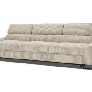 Kanapa sofa rozkładana f spania reg zagłówek sztruks beż Savio Family Meble - beżowy