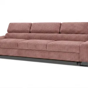 Kanapa sofa rozkładana f spania reg zagłówek sztruks beż Savio Family Meble - różowy