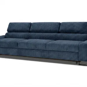 Kanapa sofa rozkładana f spania reg zagłówek sztruks beż Savio Family Meble - granatowy