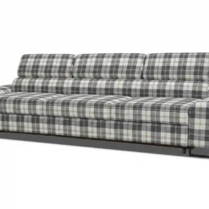 Kanapa sofa rozkładana f spania reg zagłówek pleciona brąz Savio 3 os - szary
