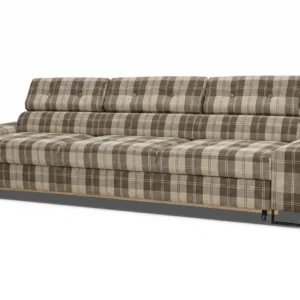 Kanapa sofa rozkładana f spania reg zagłówek pleciona brąz Savio 3 os - beżowy