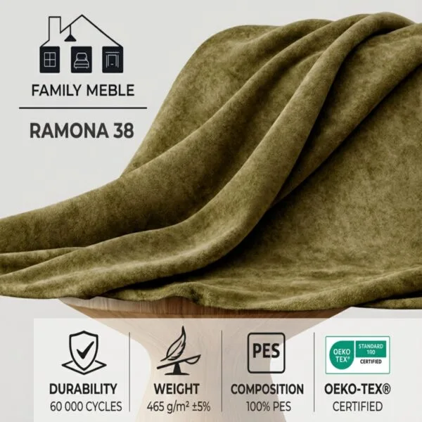 Poduszka dekoracyjna jasiek 45 x 45 poszewka zielony szenil Family Meble — tkanina