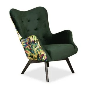 Fotel skandynawski Luna Print Duo Family Meble - zielony