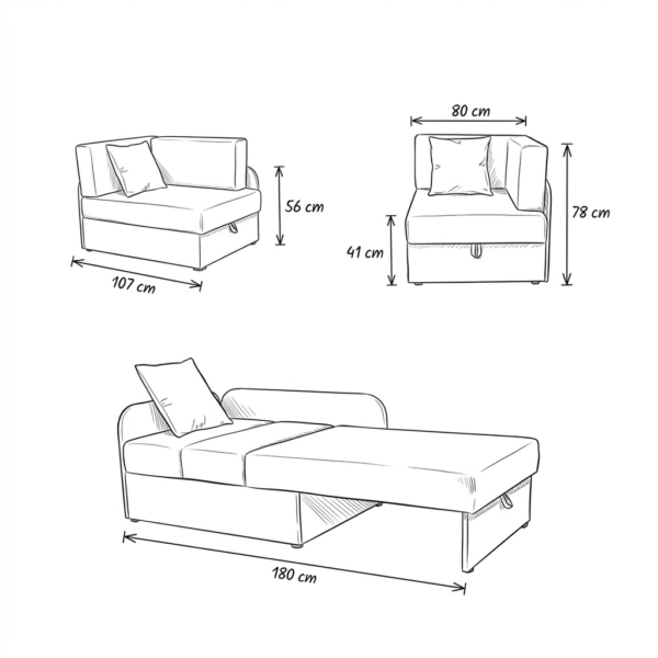 Łóżko dziecięce sofa kanapa rozkładana poj żółty sztruks Denis Family meble — wymiary