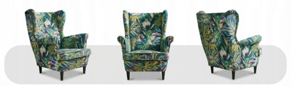 Fotele uszak skandynawski monstera zielona tropical palmy Family Meble — widoki produktu