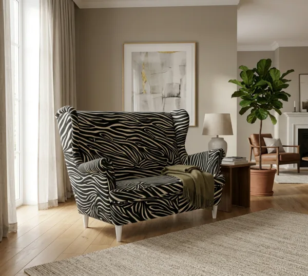 Sofa Kanapa Uszak Skandynawska Zebra Designerska salonu Ari Family Meble — komfort