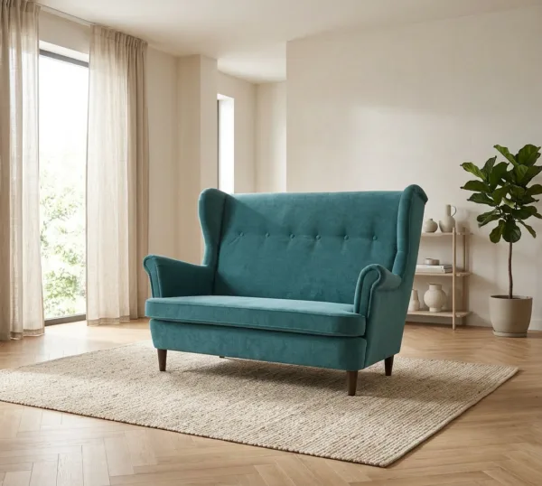 Sofa Kanapa Uszak Skandynawska Turkus Niebieski Zielen Ari Family Meble — komfort