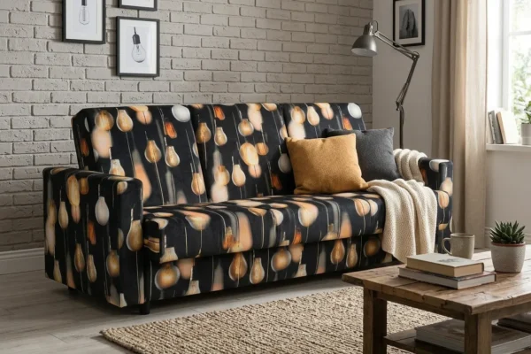 Wersalka rozkładana f spania pojemnik czarny sprężyny Design Family Meble — komfort