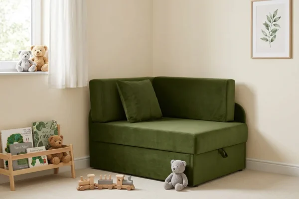 Łóżko dziecięce sofa kanapa jasno zielony khaki moro Denis Family Meble — komfort