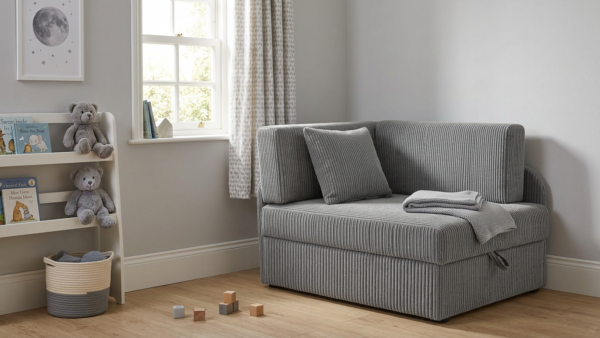 Łóżko dziecięce sofa kanapa szary grafit welur wygodna Denis Family Meble — komfort