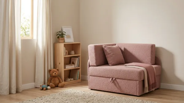 Łóżko dziecięce sofa kanapa różowe dla dziewczynki welur Denis Family Meble — komfort