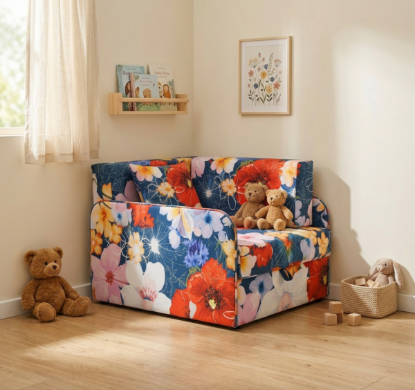 Łóżko dziecięce sofa kanapa rozkładana pojemnik BLU Denis 3B Family Meble — komfort