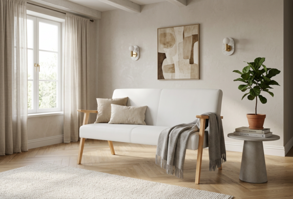 Sofa w stylu PRL retro kanapa vintage ekoskóra biały Soler Family Meble — komfort