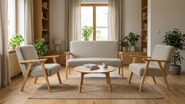Zestaw wypoczynkowy sofa 2-os 2 fotele welur szary Soler Family Meble — komfort