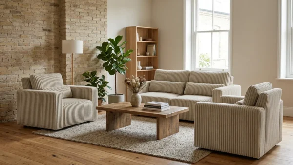 Zestaw wypoczynkowy kanapa sofa rozkładan 2 fotele szary Idylla Komo Family — komfort