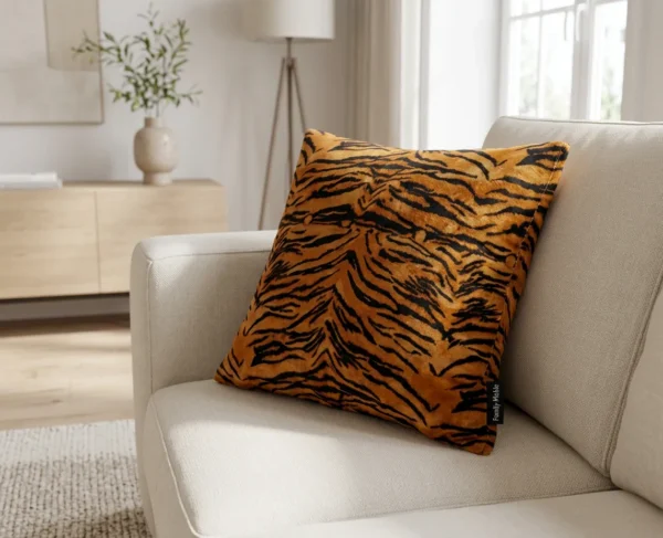 Poduszka dekoracyjna jasiek 45 x 45 poszewka welur Tiger Family Meble — komfort
