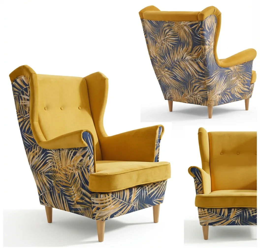 Fotel uszak skandynawski Ari Print Duo