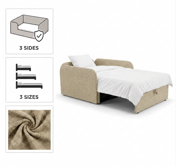 Łóżko dziecięce sofa kanapa rozkładana pojemnik beż Denis 3B Family Meble — detale
