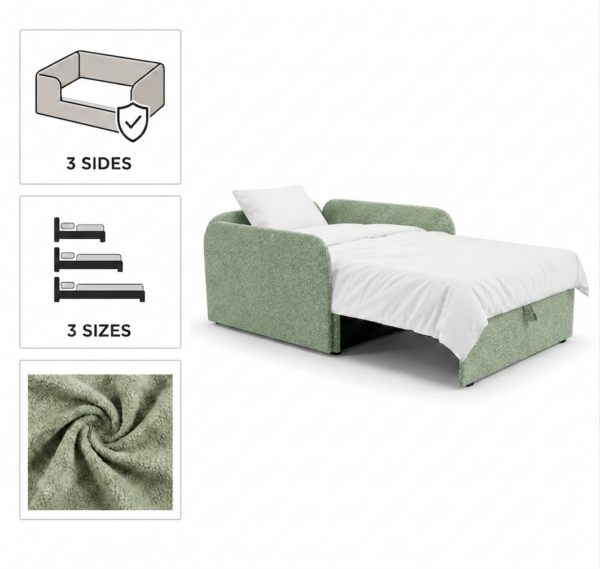 Łóżko dziecięce sofa kanapa rozkładana pojemnik miętowy Denis 3B Family — detale