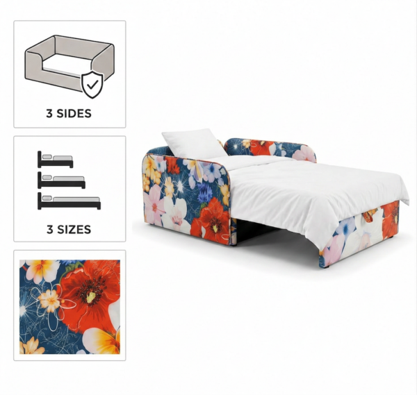 Łóżko dziecięce sofa kanapa rozkładana pojemnik BLU Denis 3B Family Meble — detale