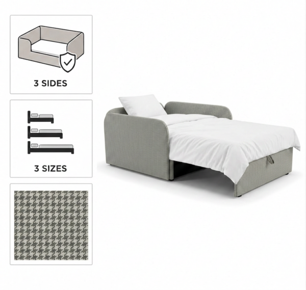 Łóżko dziecięce sofa kanapa rozkładana fotel pojemnik czarno biały Denis 3B — detale