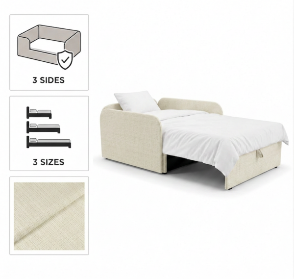 Łóżko dziecięce sofa kanapa beż welur tapicerowany Denis 3B Family Meble — detale