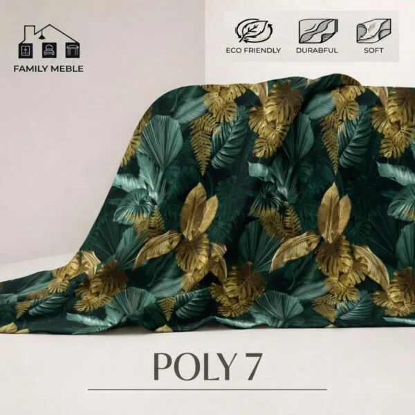Fotel skandynawski uszak bujany płozy wygodny salon Luna Print Family Meble — tkanina