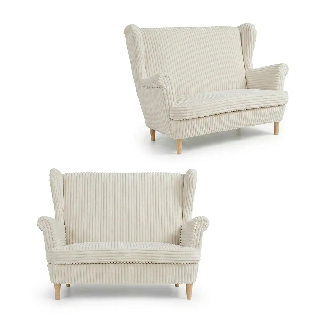 Sofa Kanapa Uszak Skandynawska czarna welurowa sztruks Idylla Family Meble