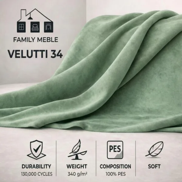 Zestaw foteli uszak skandynawskich miętowe pistacjowe podnóżki Family Meble — tkanina