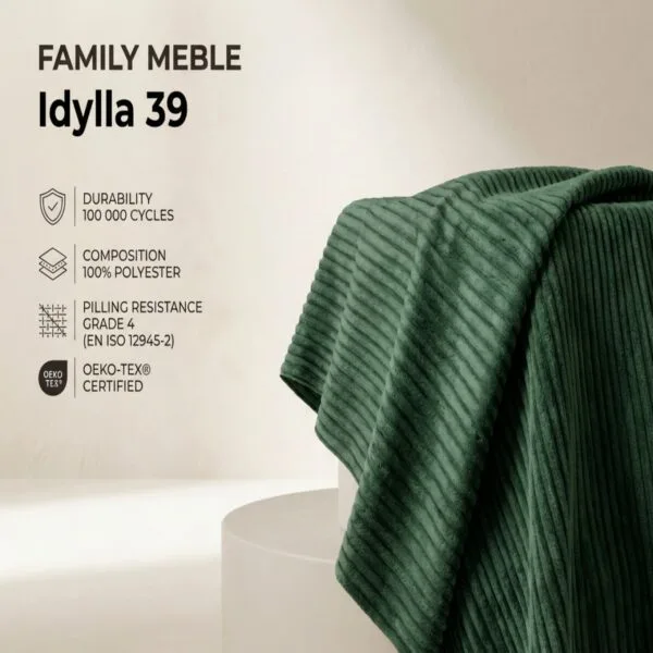 Zestaw wypoczynkowy sofa kanapa 2 fotele zielony sztruks Savio Family Meble — tkanina