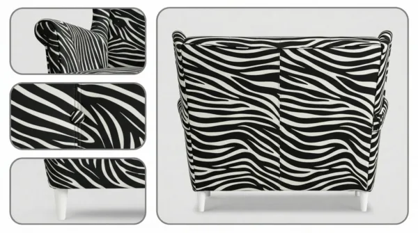 Sofa Kanapa Uszak Skandynawska Zebra Designerska salonu Ari Family Meble — widoki i detale