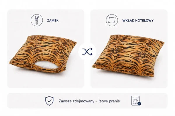 Poduszka dekoracyjna jasiek 45 x 45 poszewka welur Tiger Family Meble — widoki i detale