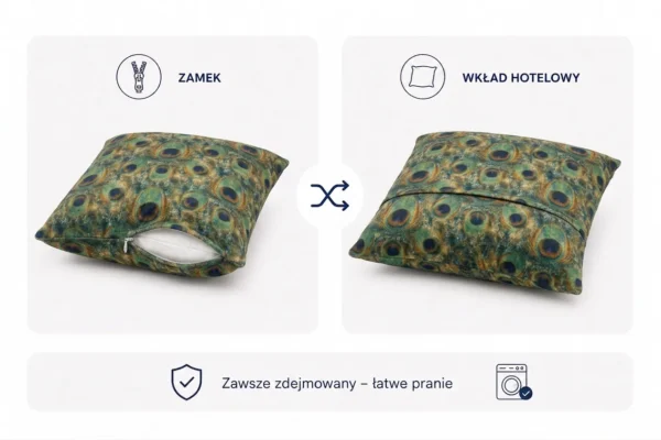 Poduszka dekoracyjna jasiek 45 x 45 poszewka butelkowa zieleń Family Meble — widoki i detale