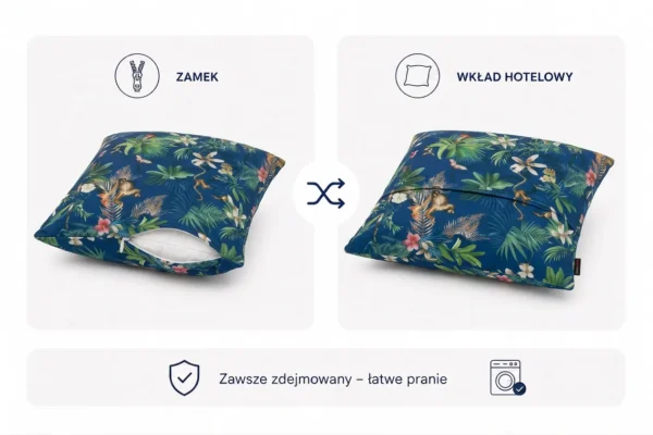 Poduszka dekoracyjna jasiek 45 x 45 poszewka niebieski tkanina Family Meble — widoki i detale