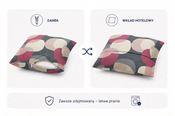Poduszka dekoracyjna jasiek 45 x 45 poszewka groszki Family Meble — widoki i detale