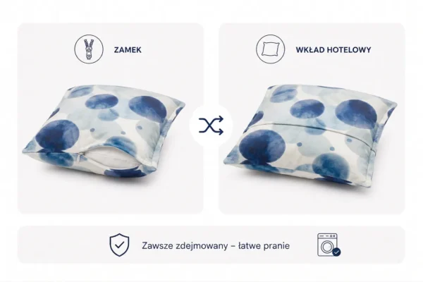Poduszka dekoracyjna jasiek 45 x 45 poszewka niebieski tkanina Family Meble — widoki i detale