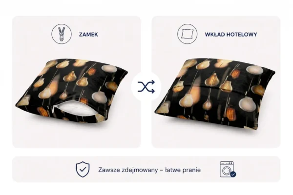 Poduszka dekoracyjna jasiek 45 x 45 poszewka czarny tkanina Family Meble — widoki i detale