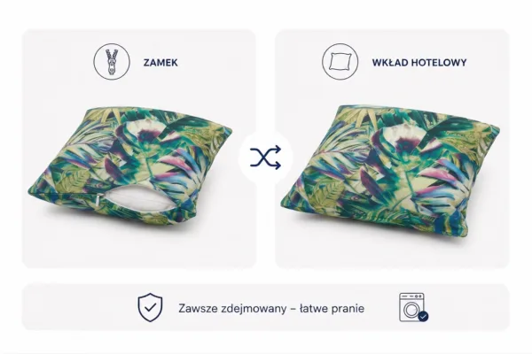 Poduszka dekoracyjna jasiek 45 x 45 poszewka zielona tkanina Family Meble — widoki i detale