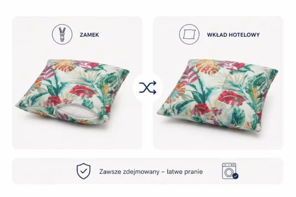 Poduszka dekoracyjna jasiek 45 x 45 poszewka jasna Family Meble — widoki i detale
