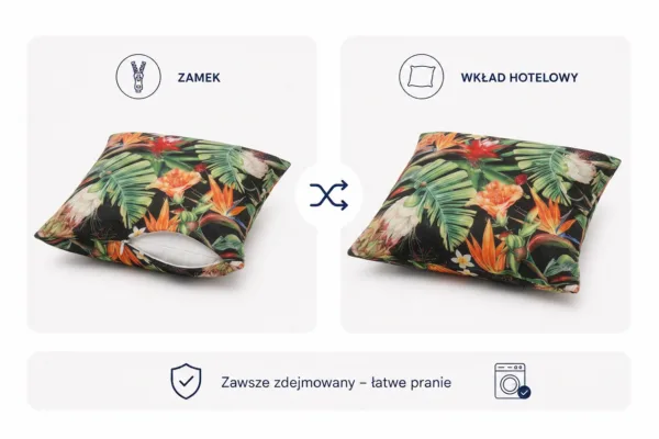 Poduszka dekoracyjna jasiek 45 x 45 poszewka dark zielony Family Meble — widoki i detale