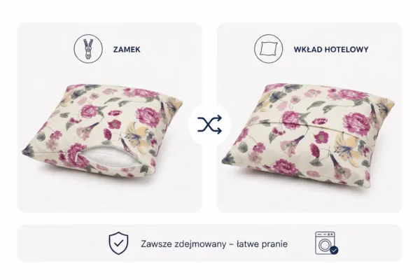 Poduszka dekoracyjna jasiek 45 x 45 poszewka beżowy tkanina Family Meble — widoki i detale