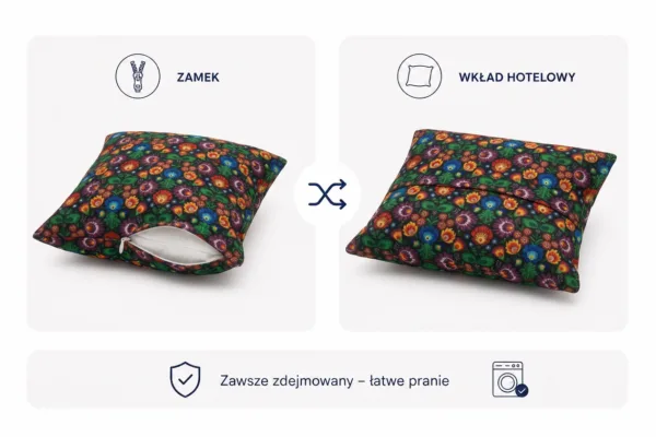Poduszka dekoracyjna jasiek 45 x 45 poszewka czarny Family Meble — widoki i detale