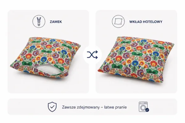 Poduszka dekoracyjna jasiek 45 x 45 poszewka biały tkanina Family Meble — widoki i detale
