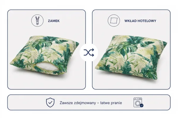 Poduszka dekoracyjna jasiek 45 x 45 poszewka zielony welur Family Meble — widoki i detale