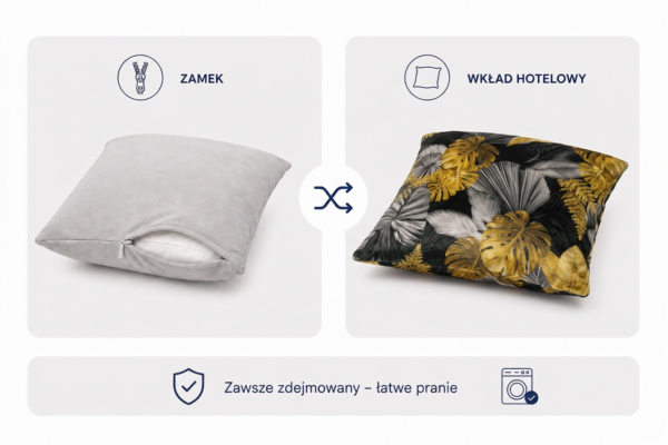 Poduszka dekoracyjna jasiek 45 x 45 poszewka czarny Family Meble — widoki i detale
