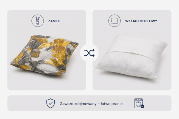 Poduszka dekoracyjna jasiek 45 x 45 poszewka szary Family Meble — widoki i detale