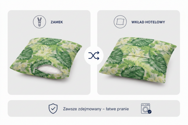 Poduszka dekoracyjna jasiek 45 x 45 poszewka zielony tkanina Family Meble — widoki i detale